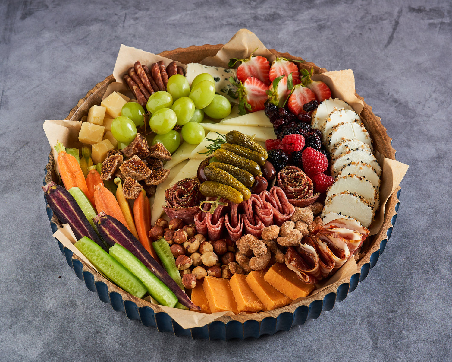 Round Wooden Large Charcuterie & Cheese Board